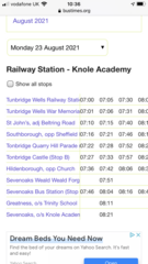 School bus for Weald of Kent ,SEVENOAKS campus