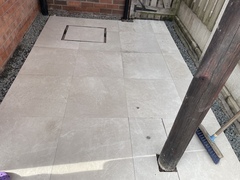 Problems with newly laid porcelain patio
