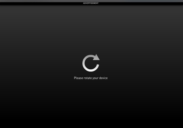 Advert blacking out whole screen