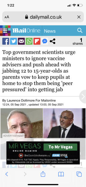 No vaccines for healthy 12-15 Yr olds