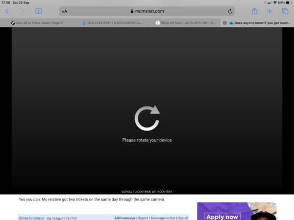 Advert blacking out whole screen