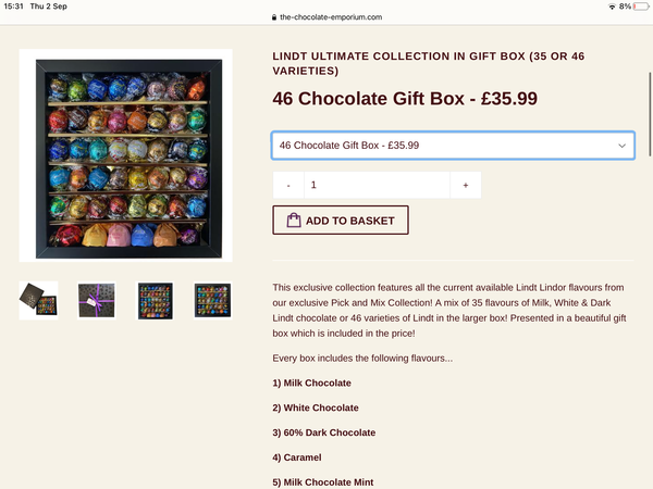 I'm off to the lindt shop tomorrow.....