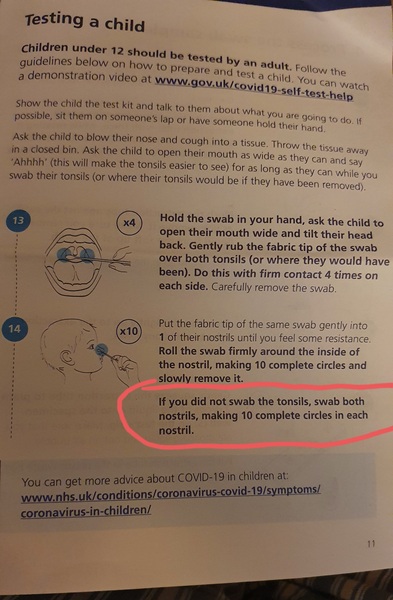 To just do “up the nose” for my son’s covid test?