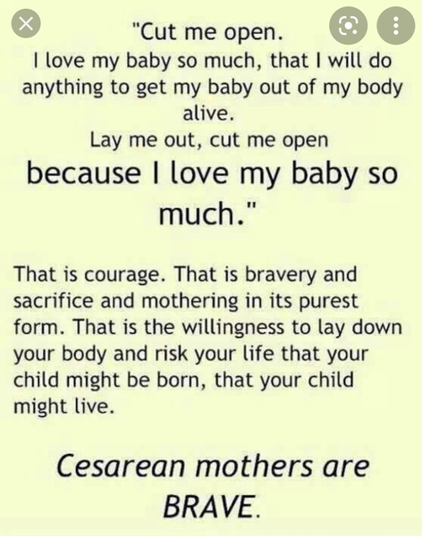 Had a Cesarean, feel like less of a mum