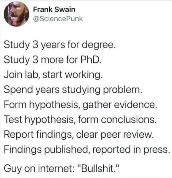 To wonder why a person who claims they have done 'extensive research'...