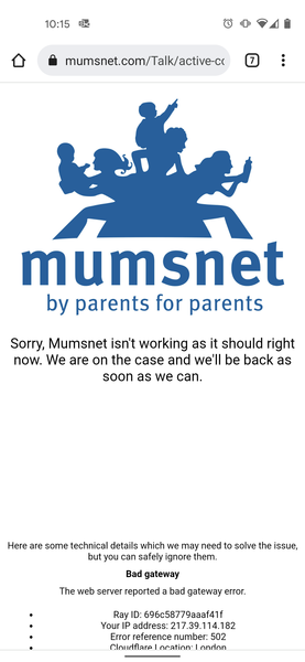 Mumsnet isn't working as it should right now...
