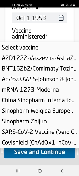 Spanish Locator form, Pfizer biontec