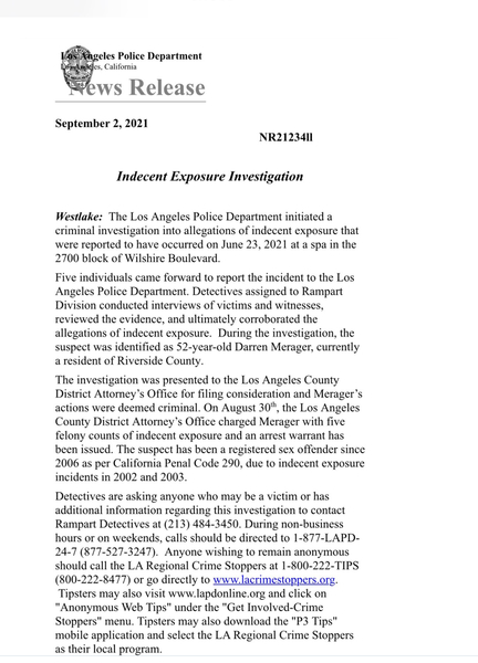 Good news on the WI Spa incident