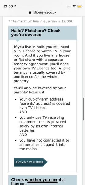 Do University students need to get a separate tv licence?