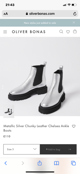 Silver chunky boots