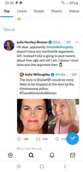 India Willoughby being vile about Julia HB