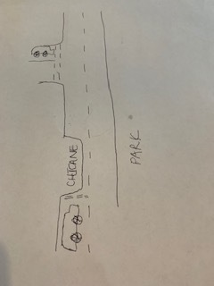 Who has right of way here? (diagram provided as per the rules)