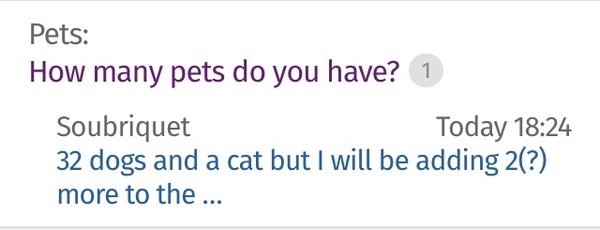 How many pets do you have?