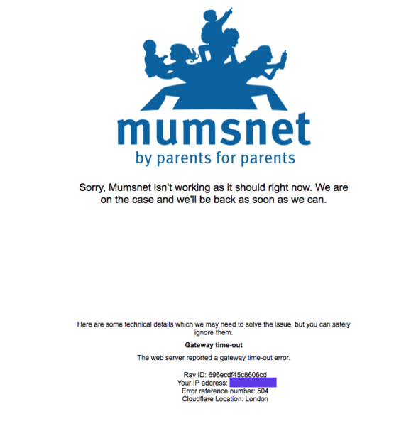 Mumsnet isn't working as it should right now...
