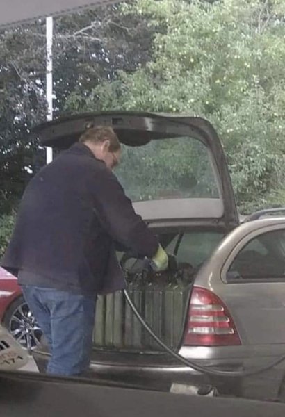 All the people panic buying petrol
