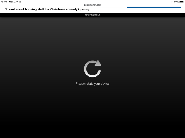 Advert blacking out whole screen
