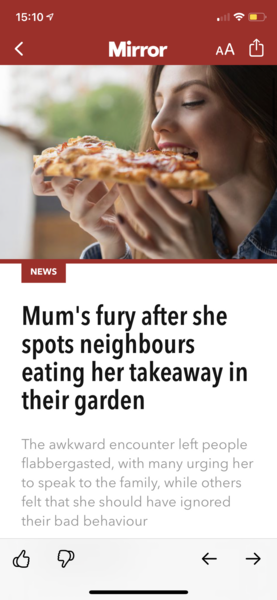 Neighbours stole my takeaway