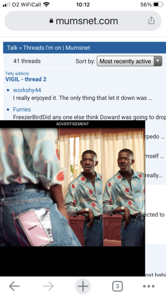 Advert blacking out whole screen