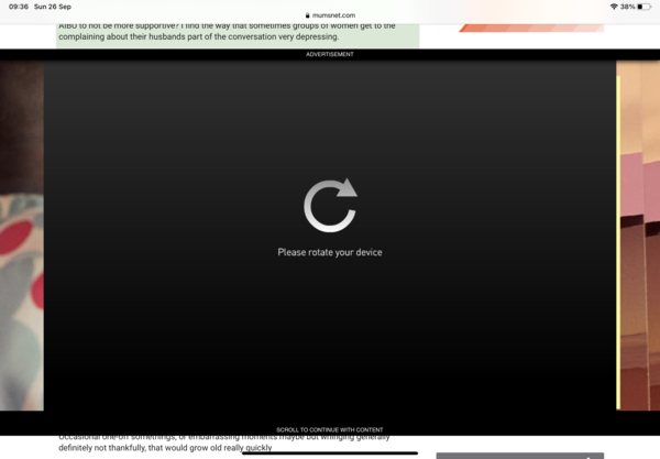 Advert blacking out whole screen