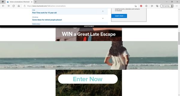 Advert blacking out whole screen