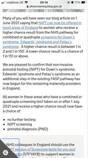 Too late for nuchal scan
