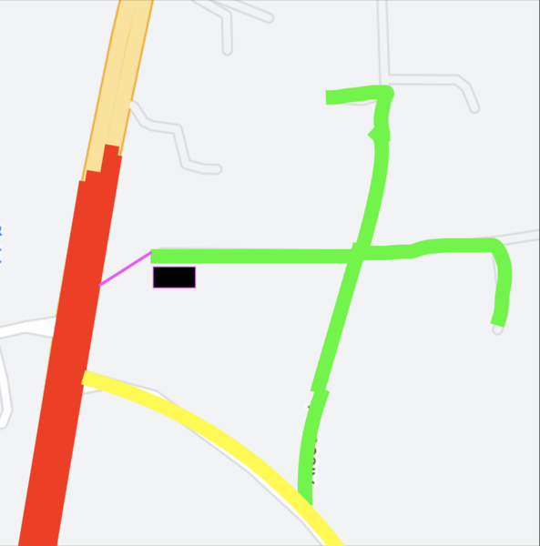 safety of a private road with an interconnecting bridle path