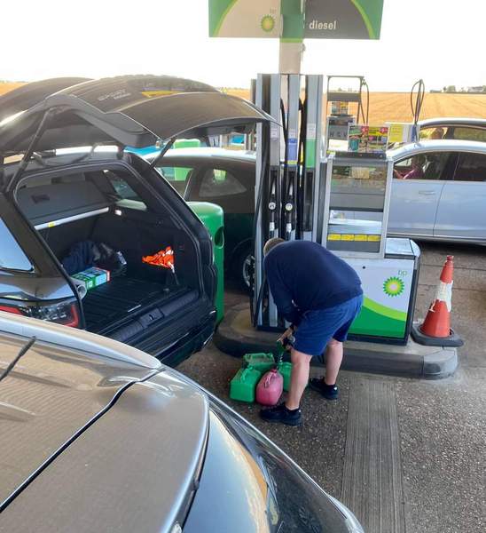 All the people panic buying petrol