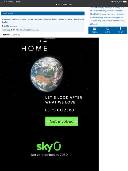 Advert blacking out whole screen