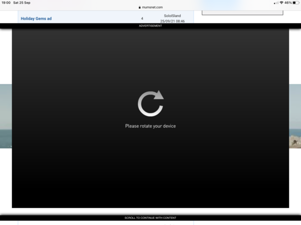 Advert blacking out whole screen