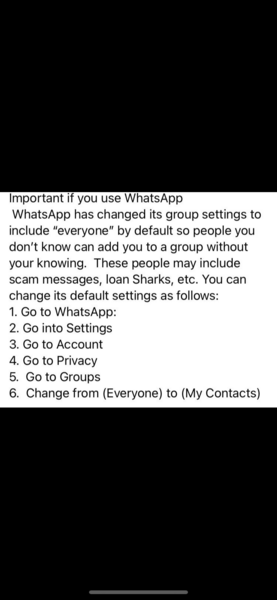 What’s App, spam?