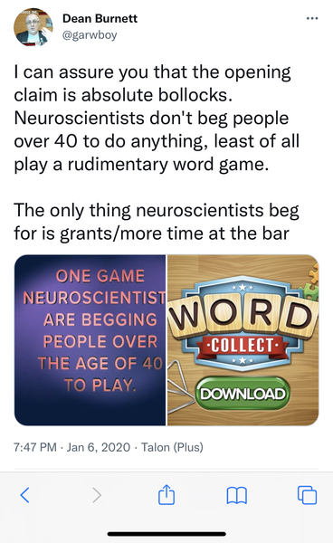 To think neuroscientists are NOT "begging people over 40" to play games?
