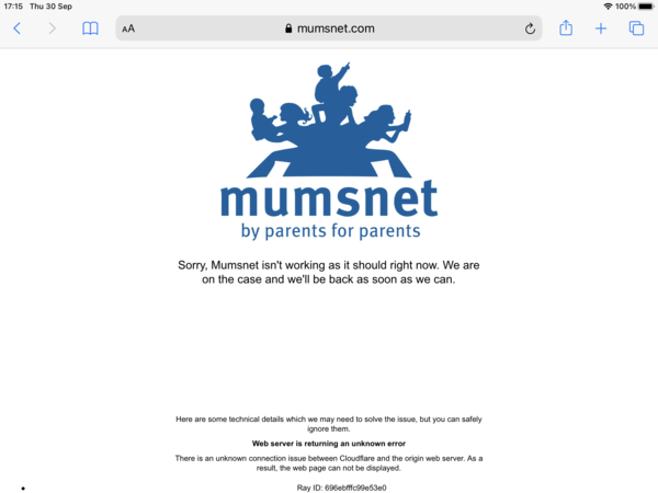 Mumsnet isn't working as it should right now...