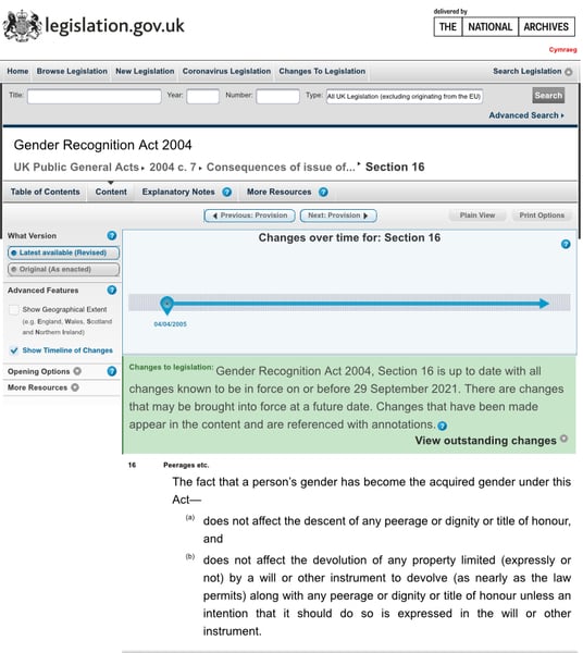 Journalists- now we’ve had the Cervix Q - ask why transmen can’t inherit Hereditary Peerages
