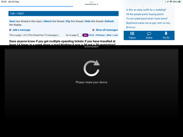 Advert blacking out whole screen