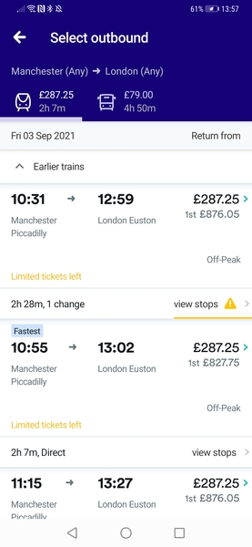 Frigging hell! The price of train tickets to London!!