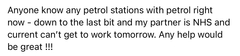 To disagree with NHS only petrol stations?
