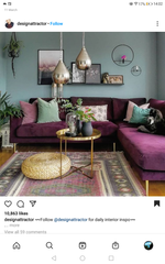 Living room paint to compliment aubergine sofas