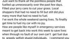 To disagree with NHS only petrol stations?