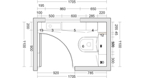 3ft x 9ft bathroom