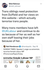 Rosie Duffield front page of Sunday Times