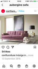 Living room paint to compliment aubergine sofas