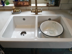 Quartz top and Belfast sink for IKEA kitchen