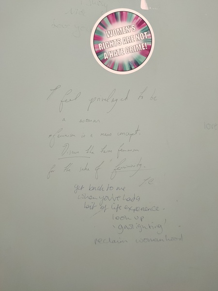 Interesting discussion in the toilets today