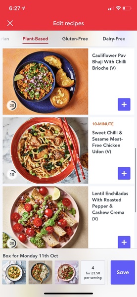What are the current veggie recipes with hello fresh