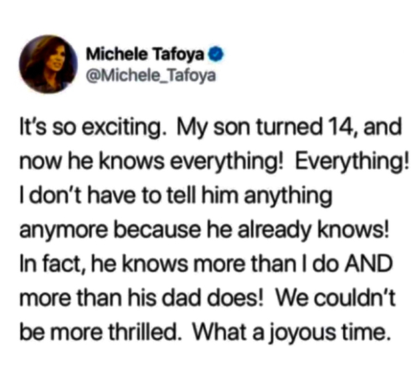 Today my teenager was upset because.....