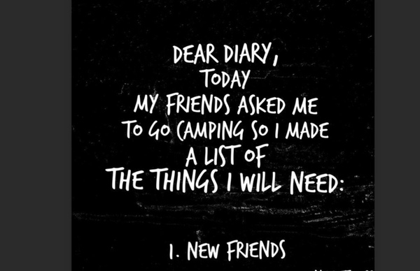 To not want to camp this month