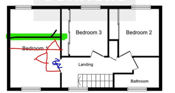 temporary split of bedroom