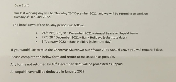 Unpaid leave - is this legal?