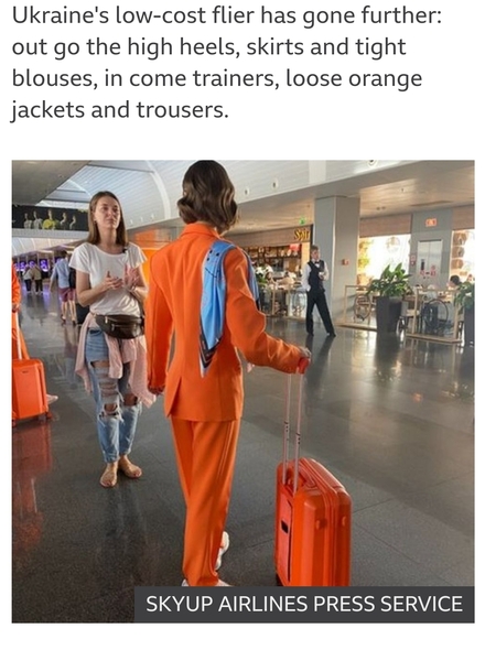 At last! An airline has ditched the high heels and adopted trainers.