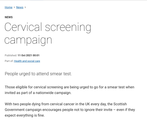 Cervical screening
